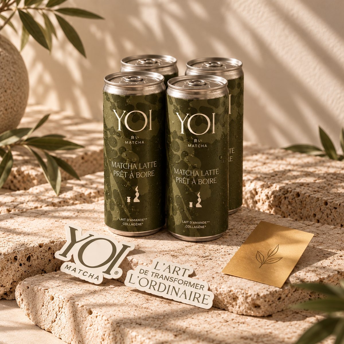 Pack Midori YOI : 4 canettes de matcha latte prêt à boire au lait d'amande et collagène vegan