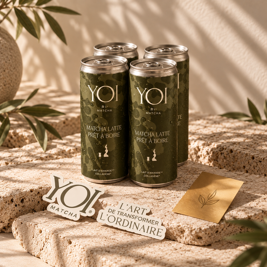 Pack Midori YOI : 4 canettes de matcha latte prêt à boire au lait d'amande et collagène vegan
